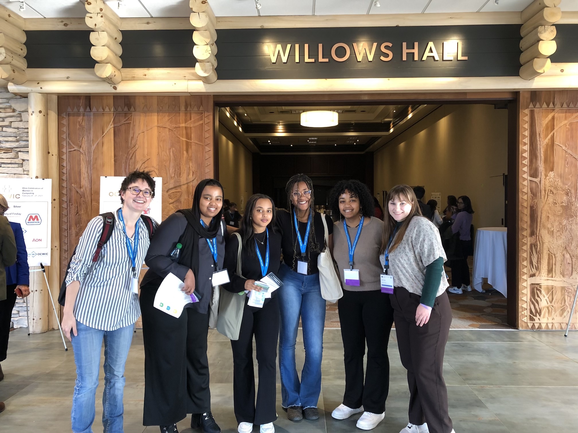 Wooster computer scientists posing for a picture at Sawmill Creek
            Resort